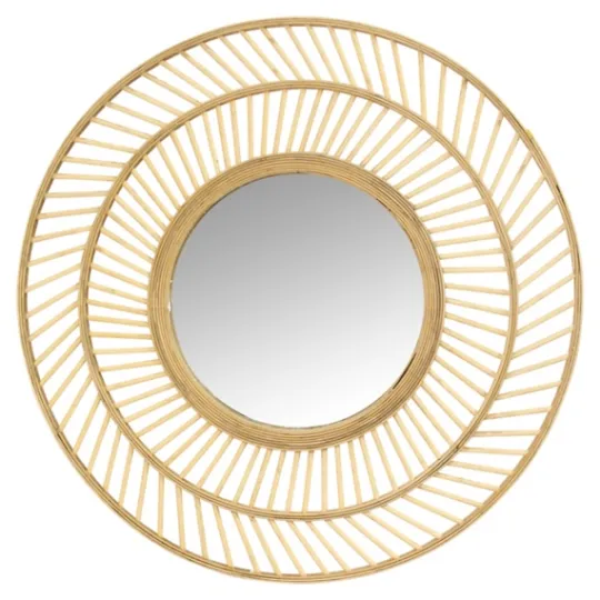 Kirkland's Home Round Double Frame Rattan Mirror- Decorative Mirrors