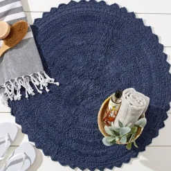 Kirkland's Home Round French Crochet Bath Mat, 28 In.- Bathroom Rugs