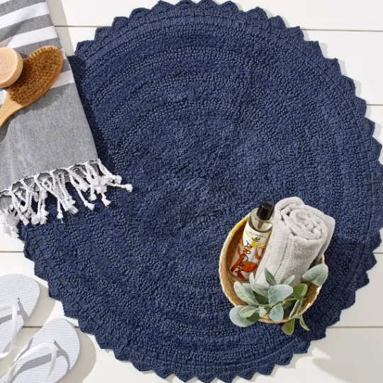 Kirkland's Home Round French Crochet Bath Mat, 28 In.- Bathroom Rugs