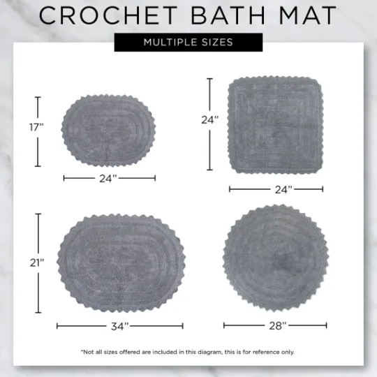 Kirkland's Home Round French Crochet Bath Mat, 28 In.- Bathroom Rugs