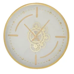 Kirkland's Home Round Gold Gears Wall Clock- Clocks