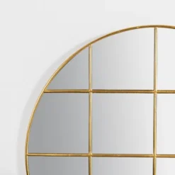 Kirkland's Home Round Gold Windowpane Wall Mirror- Decorative Mirrors