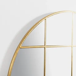 Kirkland's Home Round Gold Windowpane Wall Mirror- Decorative Mirrors