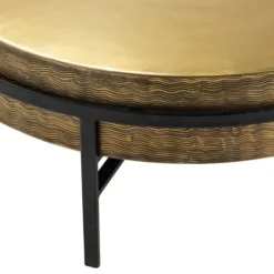 Kirkland's Home Round Hammered Metal Coffee Table- Coffee Tables