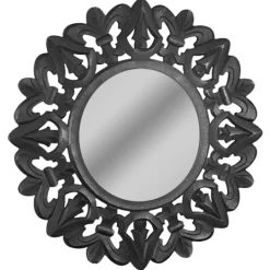 Kirkland's Home Round Hand Carved Mandala Medallion Mirror- Decorative Mirrors