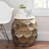 Kirkland's Home Round Honeycomb Marble Top Accent Table- Accent & End Tables