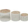 Kirkland's Home Round Intricate Laser Cut Boxes, Set Of 3- Baskets & Boxes