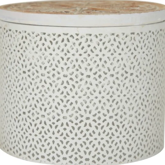 Kirkland's Home Round Intricate Laser Cut Boxes, Set Of 3- Baskets & Boxes