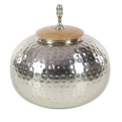 Kirkland's Home Round Jar With Mango Wood Lid- Decorative Bowls & Jars