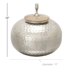 Kirkland's Home Round Jar With Mango Wood Lid- Decorative Bowls & Jars