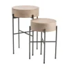 Kirkland's Home Round Light Wood And Metal Accent Tables, Set Of 2- Accent & End Tables