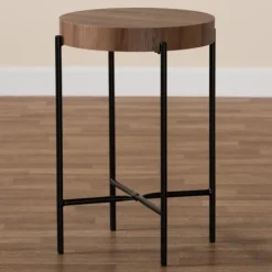 Kirkland's Home Round Light Wood X Base Accent Table- Accent & End Tables