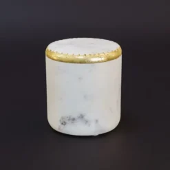 Kirkland's Home Round Marble And Gold Jar- Decorative Bowls & Jars