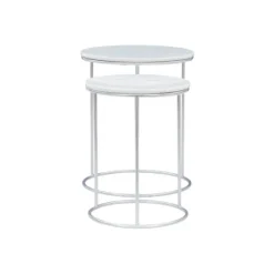 Kirkland's Home Round Marble Nesting 2-Pc. Accent Table Set- Accent & End Tables
