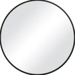 Kirkland's Home Round Matte Black Thin Frame Mirror- Framed Mirrors