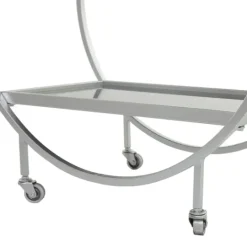 Kirkland's Home Round Metal And Glass 2-Ter Bar Cart- Kitchen Islands & Bar Carts
