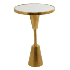 Kirkland's Home Round Metal Mirrored Top Side Table- Accent & End Tables