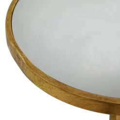Kirkland's Home Round Metal Mirrored Top Side Table- Accent & End Tables