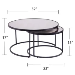 Kirkland's Home Round Mirrored Nesting Tables, Set Of 2- Coffee Tables