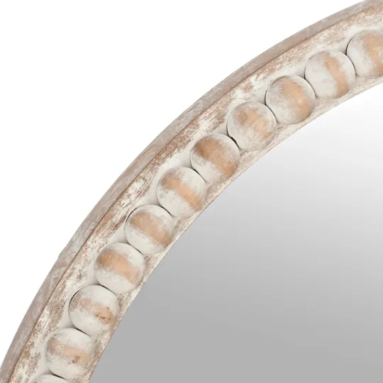 Kirkland's Home Round Natural Beaded Wall Mirror- Decorative Mirrors