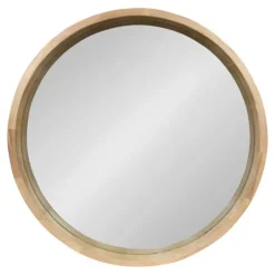 Kirkland's Home Round Natural Wood Hutton Mirror- Decorative Mirrors
