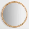 Kirkland's Home Round Natural Wood Ridged Mirror- Decorative Mirrors