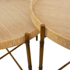 Kirkland's Home Round Rattan 2-Pc. Nesting Coffee Table Set- Coffee Tables