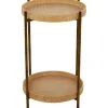 Kirkland's Home Round Rattan 2-Tier Side Table- Accent & End Tables