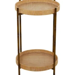 Kirkland's Home Round Rattan 2-Tier Side Table- Accent & End Tables