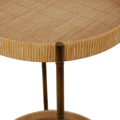 Kirkland's Home Round Rattan 2-Tier Side Table- Accent & End Tables