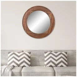 Kirkland's Home Round Reclaimed Wood Wall Mirror, 31.5 In.- Decorative Mirrors
