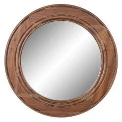 Kirkland's Home Round Reclaimed Wood Wall Mirror, 31.5 In.- Decorative Mirrors
