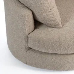Kirkland's Home Round Sand Boucle Swivel Accent Chair- Accent Chairs