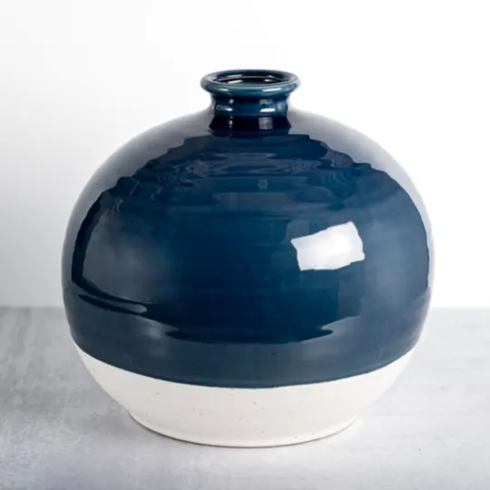 Kirkland's Home Round Satin Stoneware Vase, 11 In.- Vases