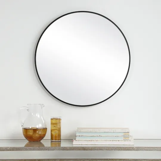 Kirkland's Home Round Simple Frame Medium Wall Mirror- Framed Mirrors