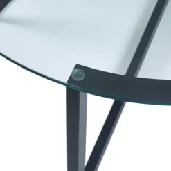 Kirkland's Home Round Tempered Glass Hourglass Base Coffee Table- Coffee Tables