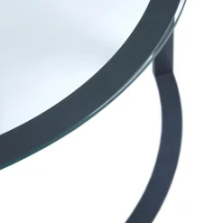 Kirkland's Home Round Tempered Glass Hourglass Base Coffee Table- Coffee Tables