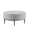 Kirkland's Home Round Upholstered Ottoman- Benches & Ottomans