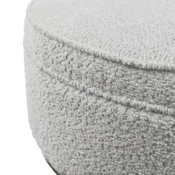 Kirkland's Home Round Upholstered Ottoman- Benches & Ottomans