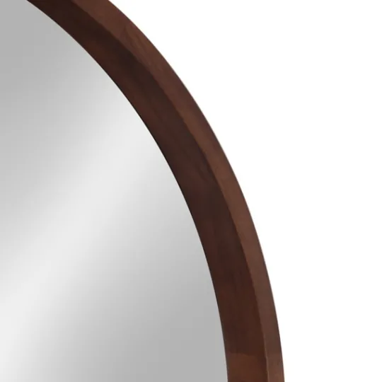 Kirkland's Home Round Walnut Wood Hutton Mirror- Decorative Mirrors