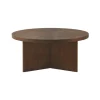 Kirkland's Home Round Walnut Wood Starburst Coffee Table- Coffee Tables