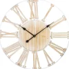 Kirkland's Home Round White Metal And Wood Wall Clock- Clocks