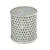 Kirkland's Home Round White Wood Lattice Accent Table- Accent & End Tables