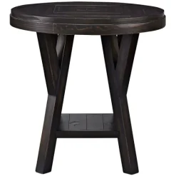 Kirkland's Home Round Wood Flared Base Side Table- Accent & End Tables