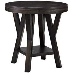 Kirkland's Home Round Wood Flared Base Side Table- Accent & End Tables