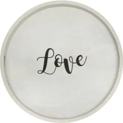 Kirkland's Home Round Wood Love Tray- Decorative Trays