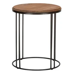 Kirkland's Home Round Wooden And Metal Baldwin Accent Table- Accent & End Tables