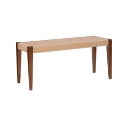 Kirkland's Home Rubberwood Handwoven Rope Bench- Benches & Ottomans