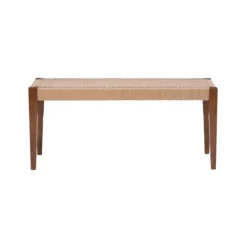 Kirkland's Home Rubberwood Handwoven Rope Bench- Benches & Ottomans