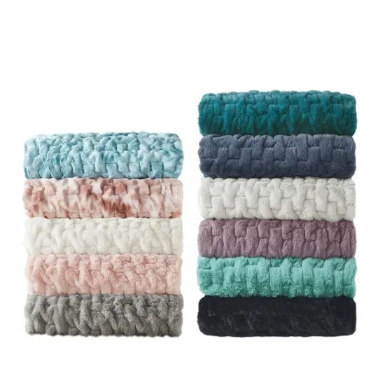 Kirkland's Home Ruched Faux Fur Throw- Blankets & Throws